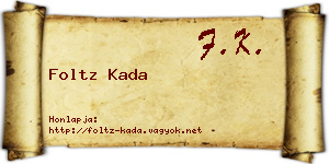 Foltz Kada névjegykártya